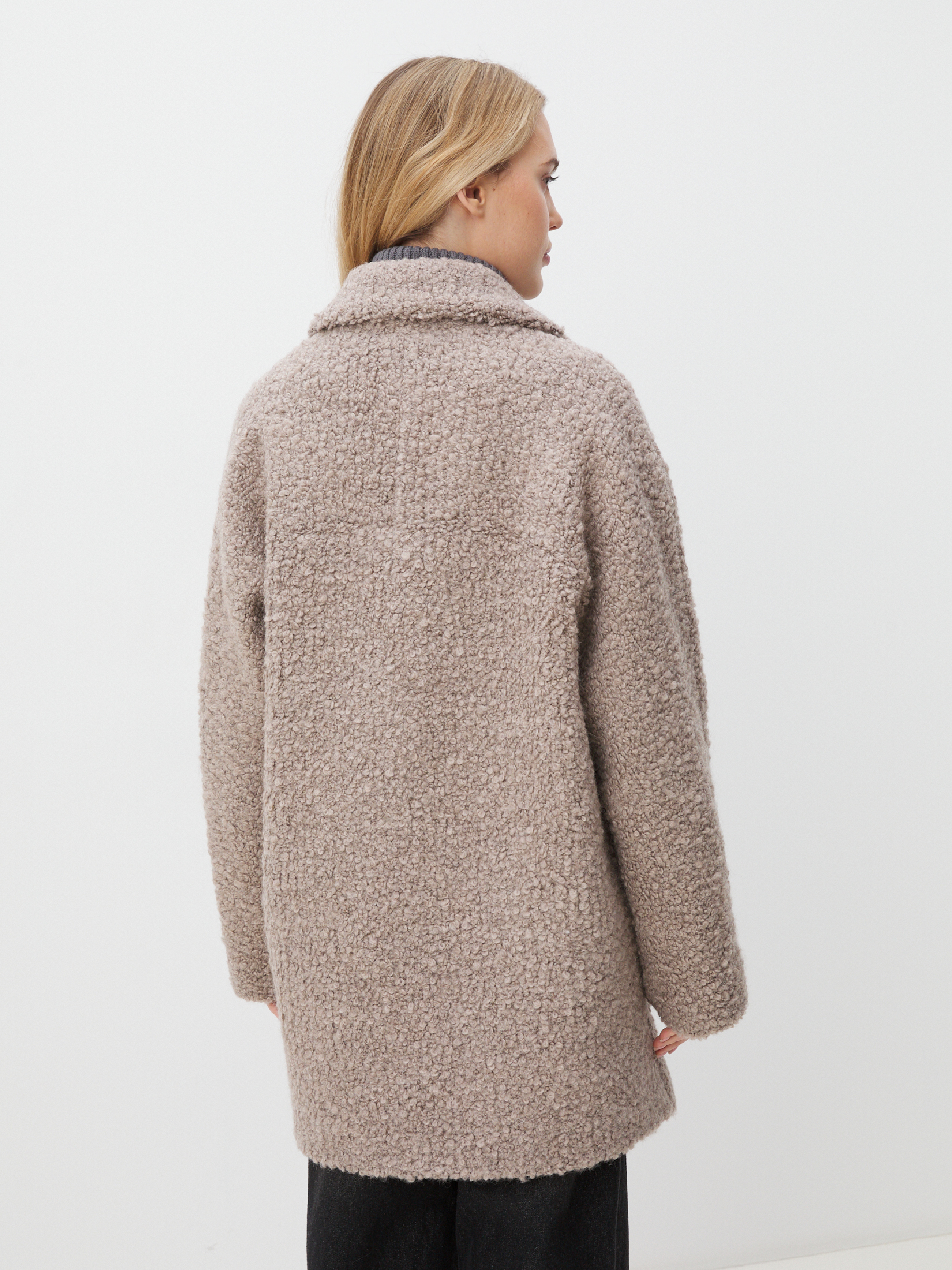 Женское полупальто MAISON DAVID DIANA_ALPACO 4439872, бежево-серый