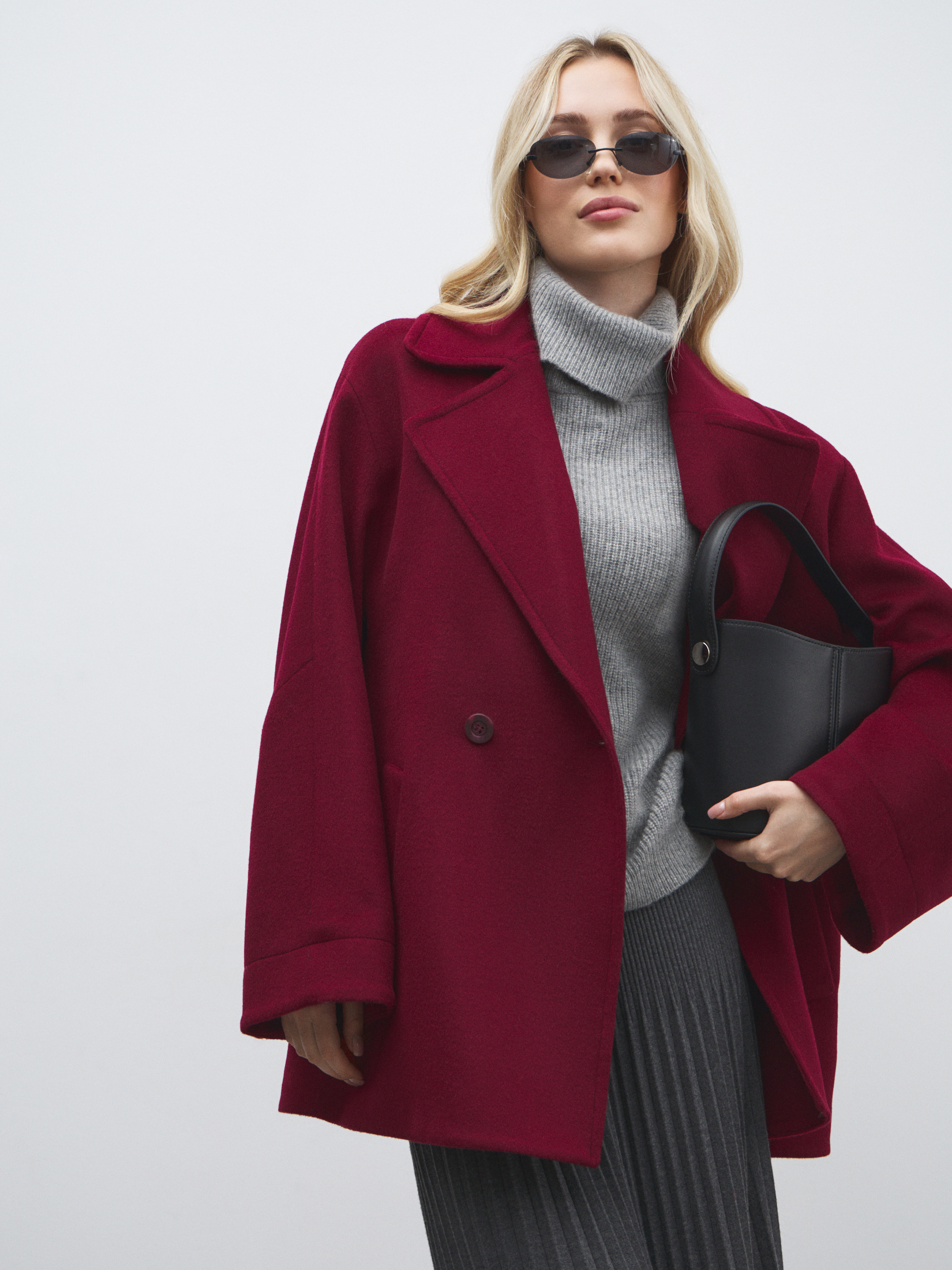 Женское полупальто MAISON DAVID MADELINE_6100 4854538, вишневый