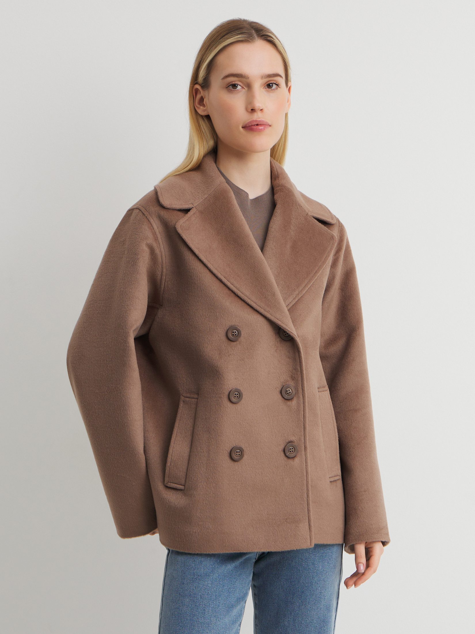 Женское полупальто MAISON DAVID SABINA_084 4674731, серо-коричневый