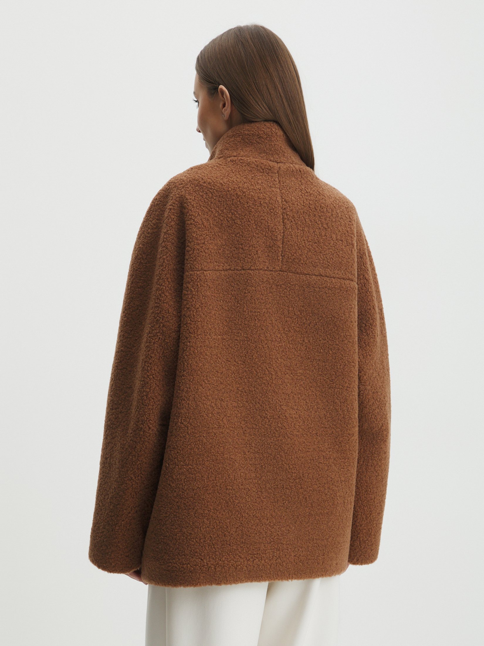 Женское полупальто тедди MAISON DAVID MARGOT_TEDDY 05 4459305, коричневый