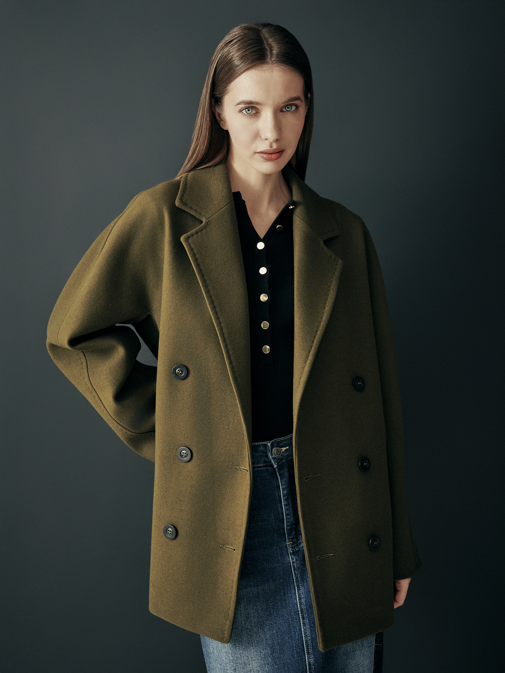 Женское полупальто MAISON DAVID JADE_8156 4394637, хаки