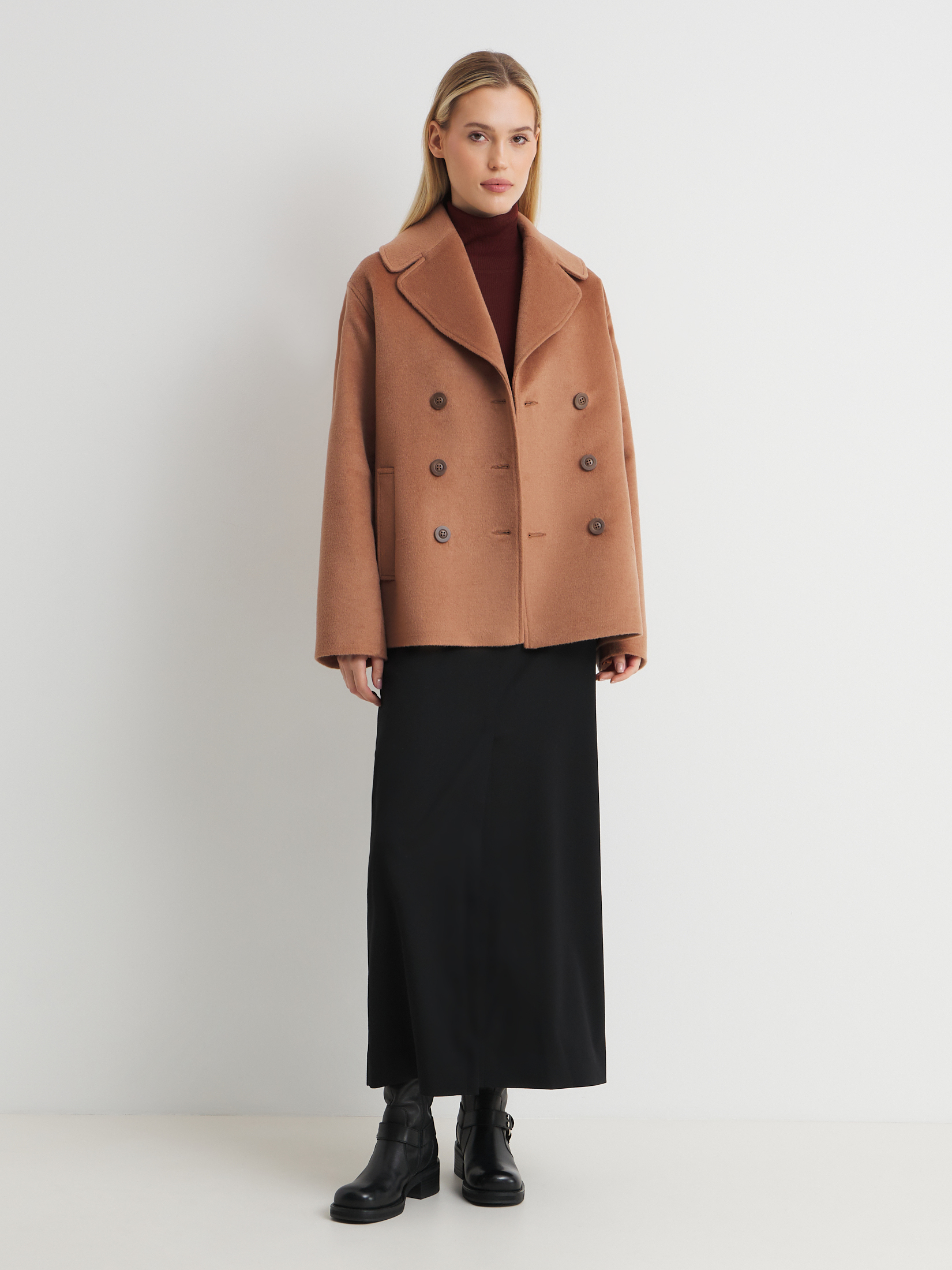 Женское полупальто MAISON DAVID SABINA_084 4674719, светло-коричневый