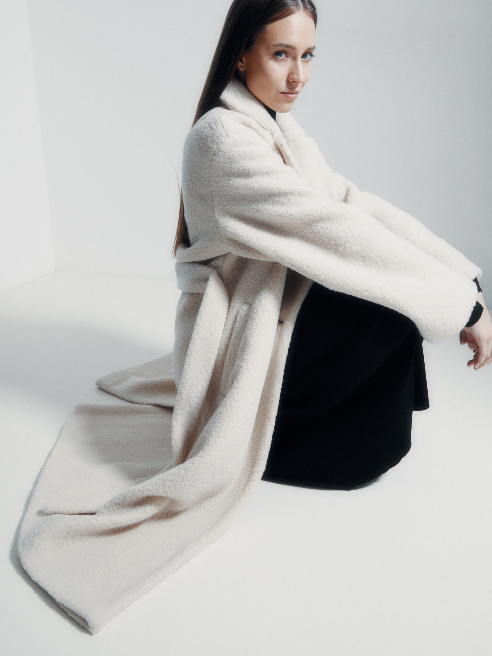 Женское пальто тедди MAISON DAVID KARINA_TEDDY 05 4508383, молочно-бежевый