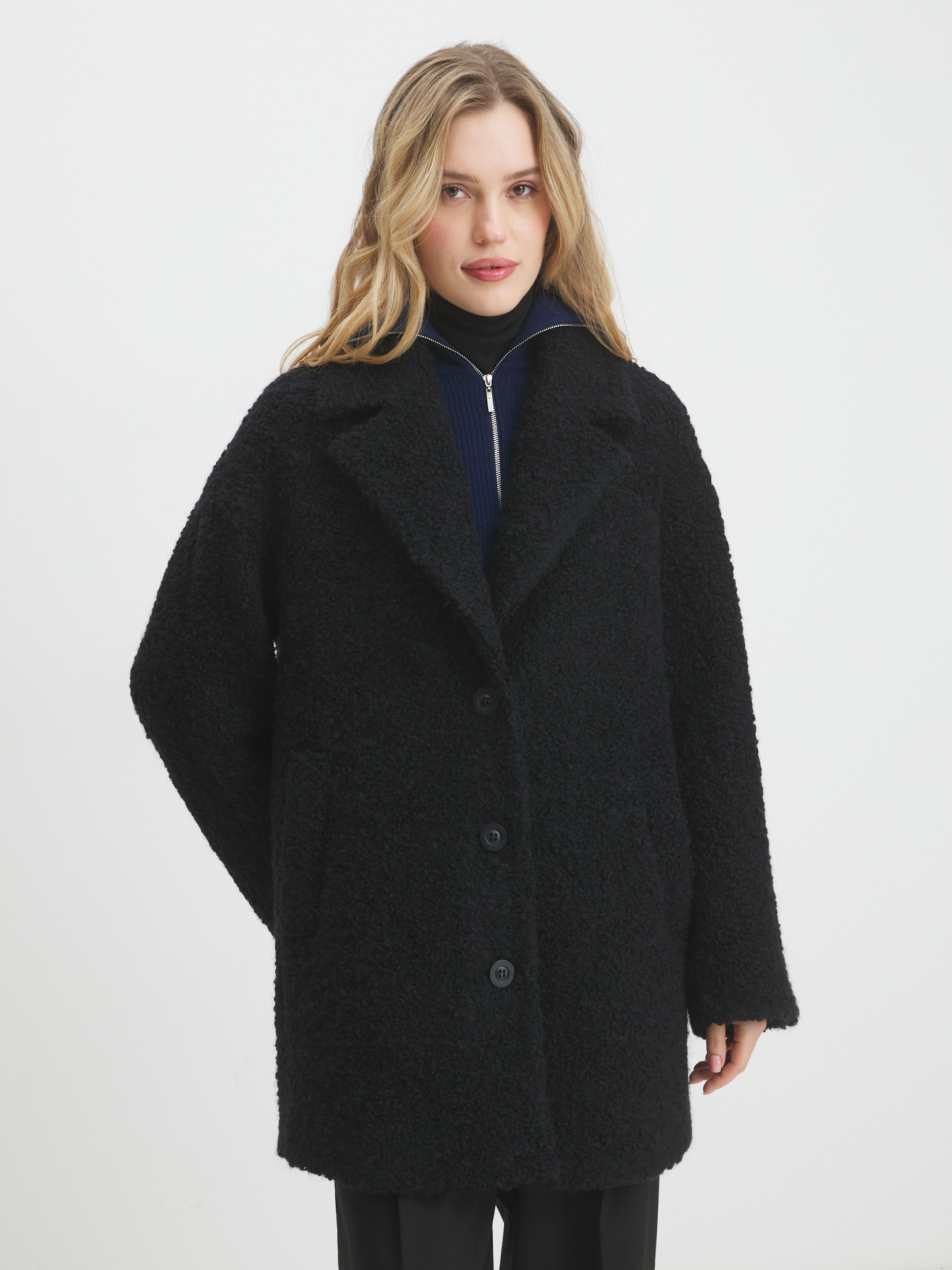 Женское полупальто MAISON DAVID DIANA_ALPACO 4439896, черный