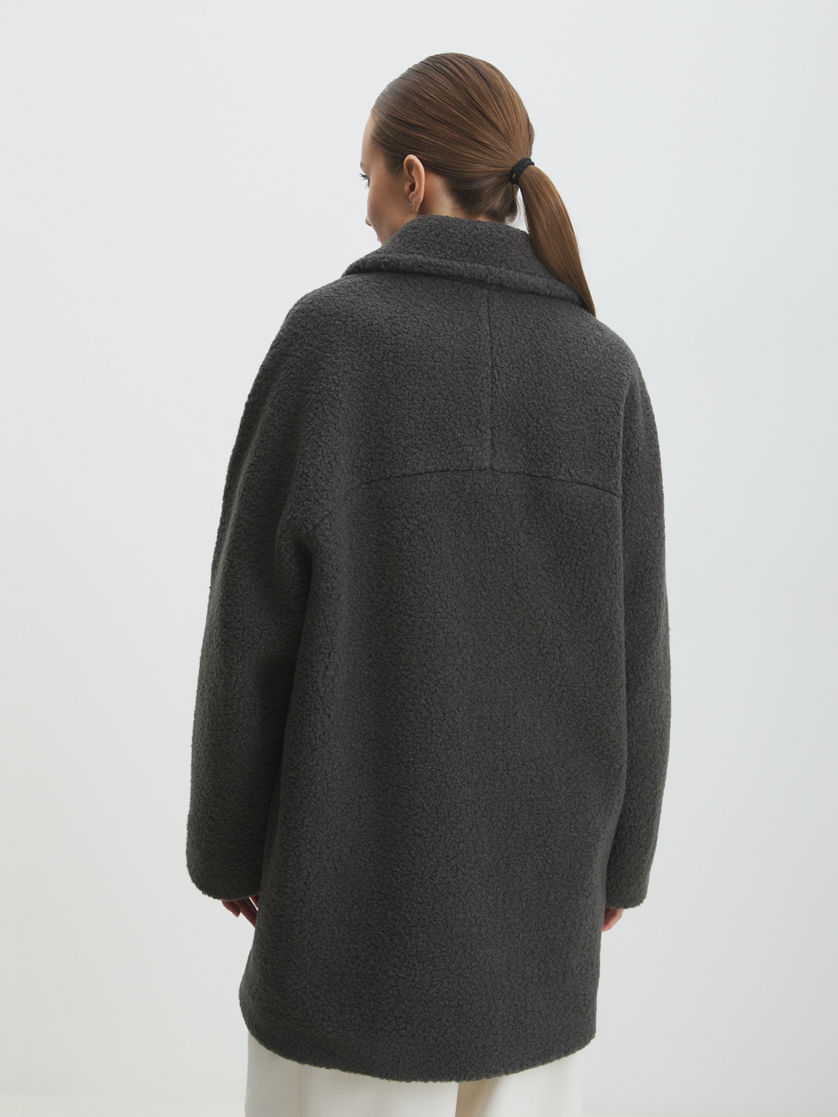 Женское полупальто тедди MAISON DAVID DIANA_TEDDY 05 4481656, темно-серый