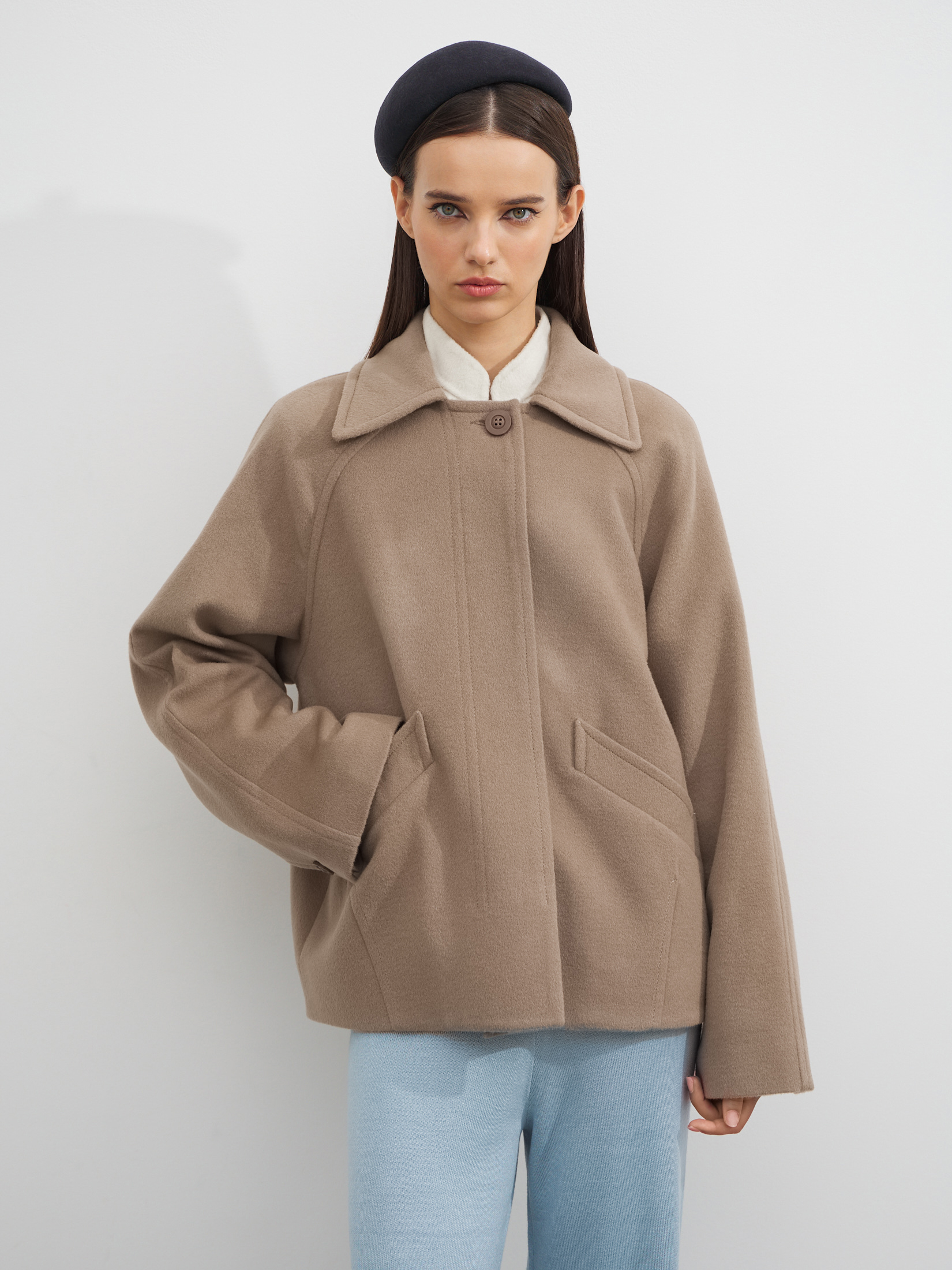 Женское полупальто MAISON DAVID TILDE 4764582, серо-коричневый