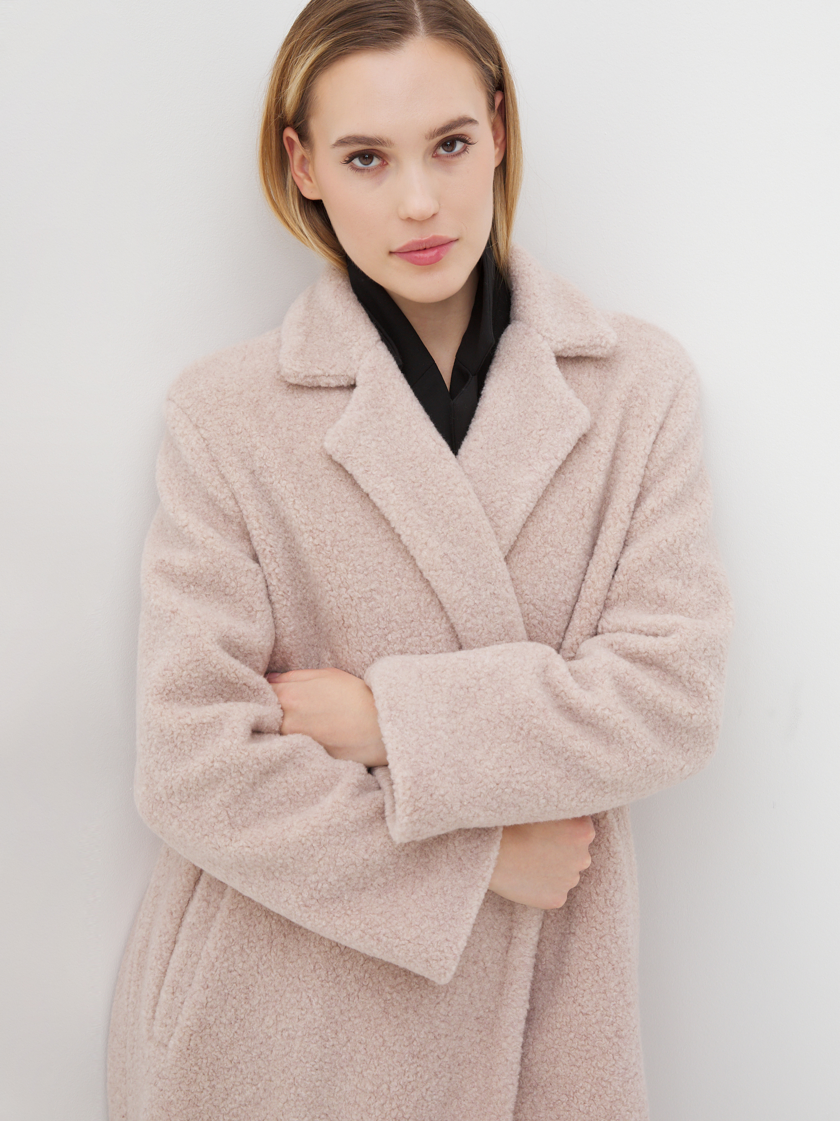Женское пальто тедди MAISON DAVID MALTA_TEDDY 4301573, розовато-бежевый