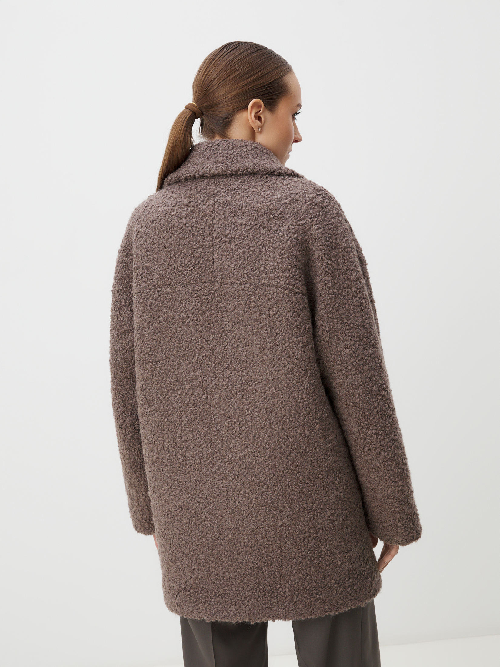 Женское полупальто MAISON DAVID DIANA_ALPACO 4439884, коричнево-серый