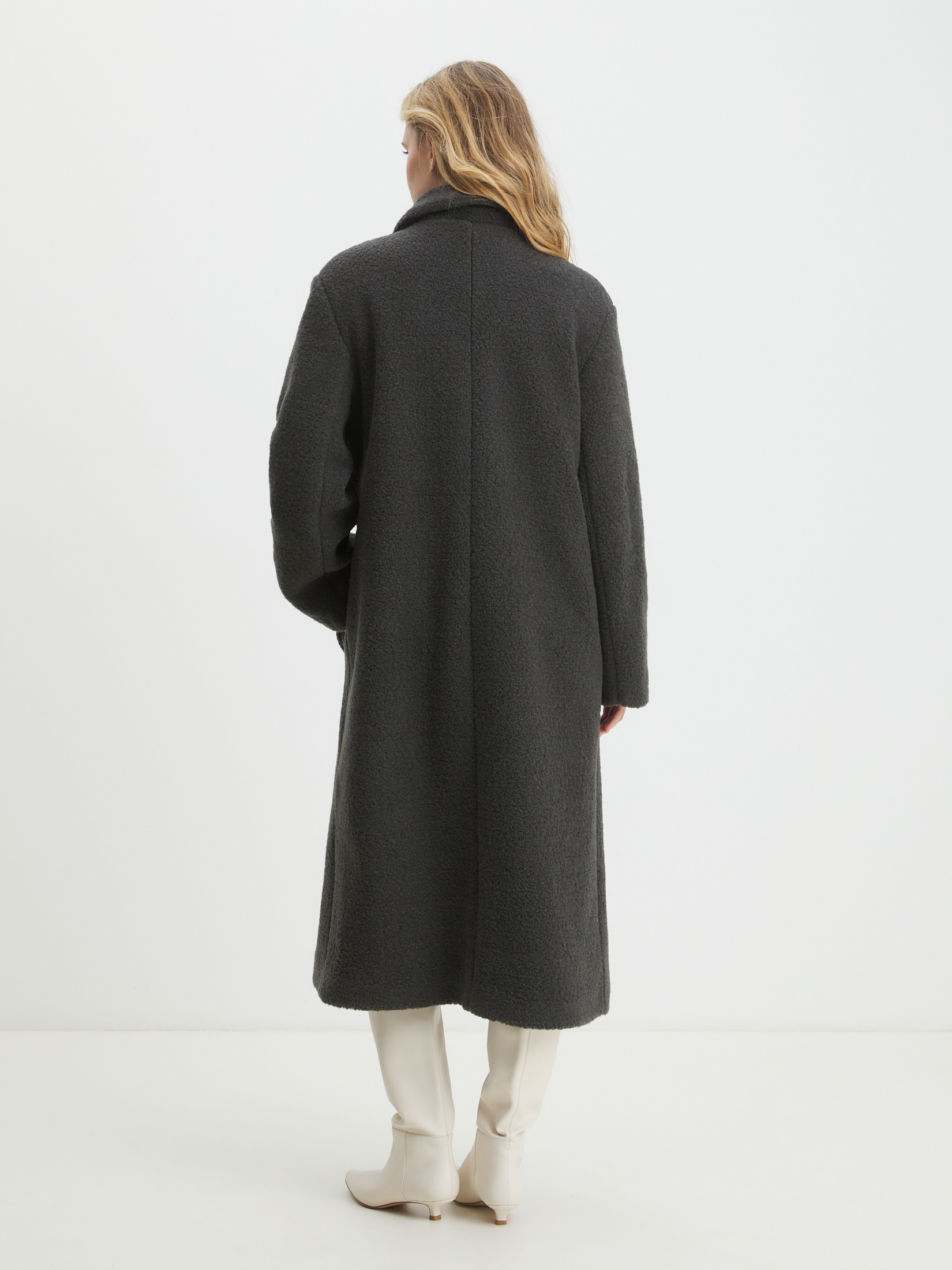 Женское пальто тедди MAISON DAVID SONIA_TEDDY 05 4518985, темно-серый