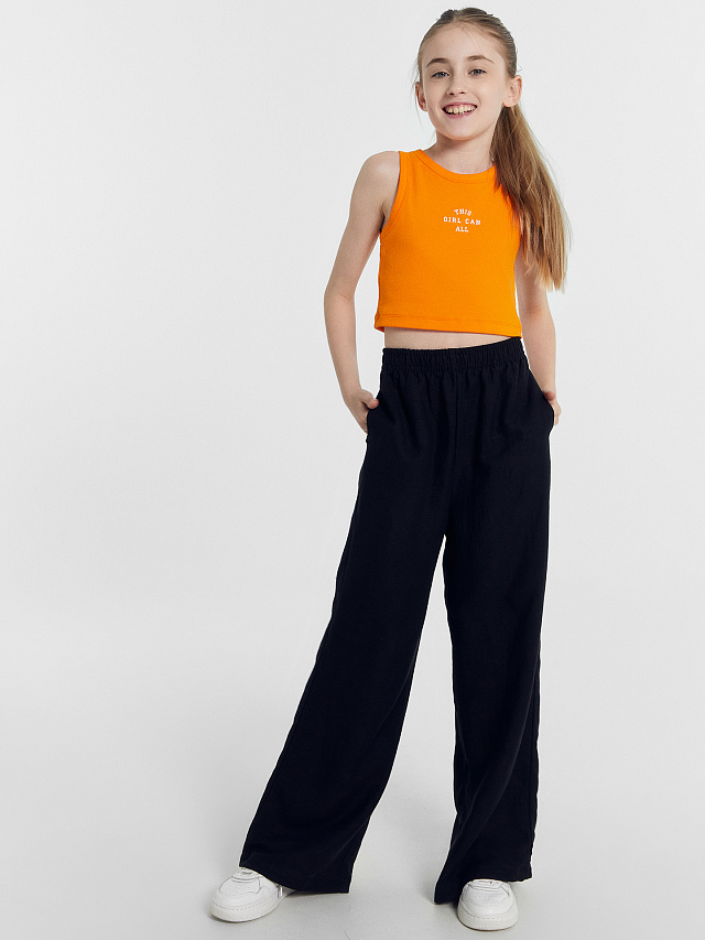 Брюки для девочек в черном цвете