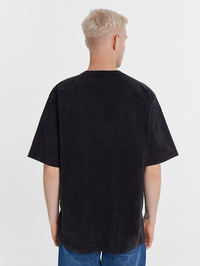 Футболка мужская серая с обработкой эйсид