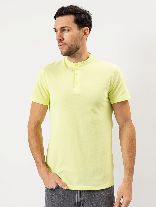 Джемпер-поло хлопковый в лимонно-желтом цвете