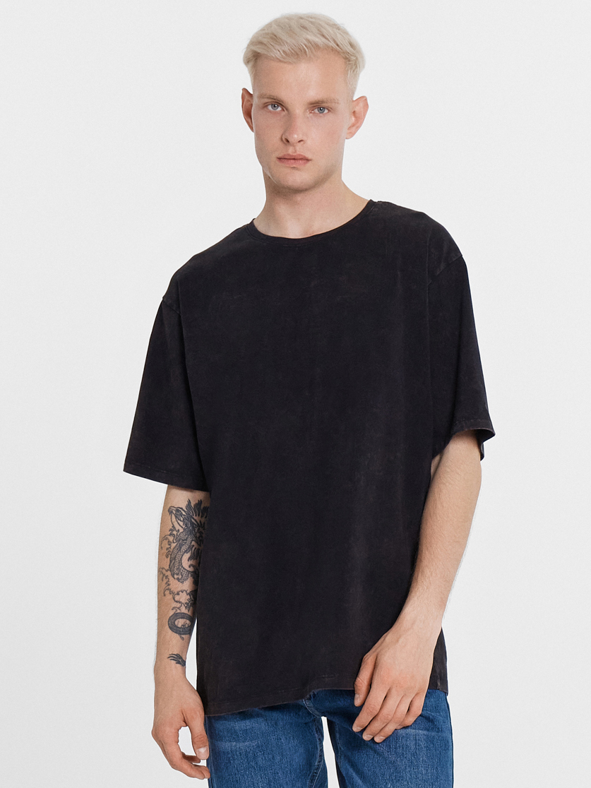 Футболка мужская серая с обработкой эйсид