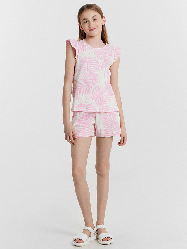 Комплект для девочек с растительным принтом