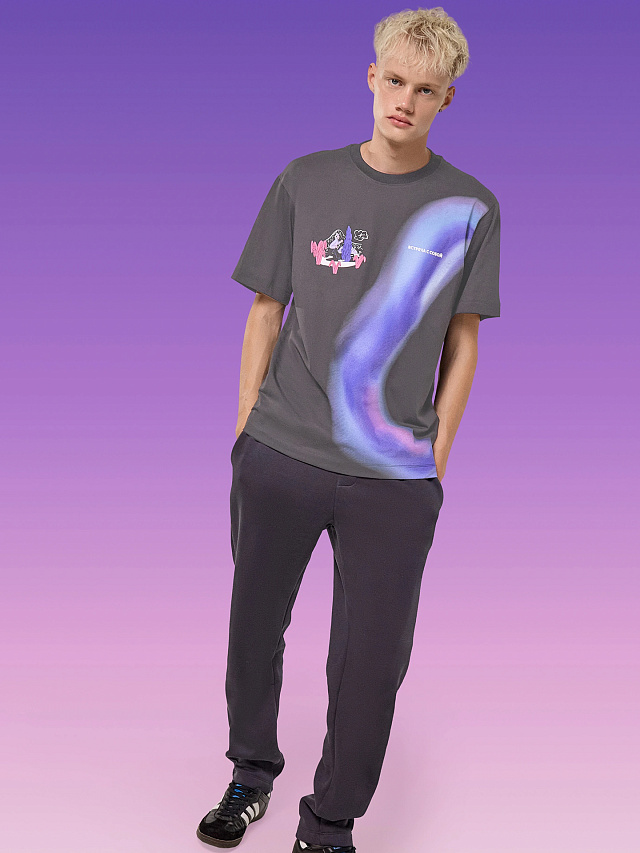 Футболка мужская серая с печатью