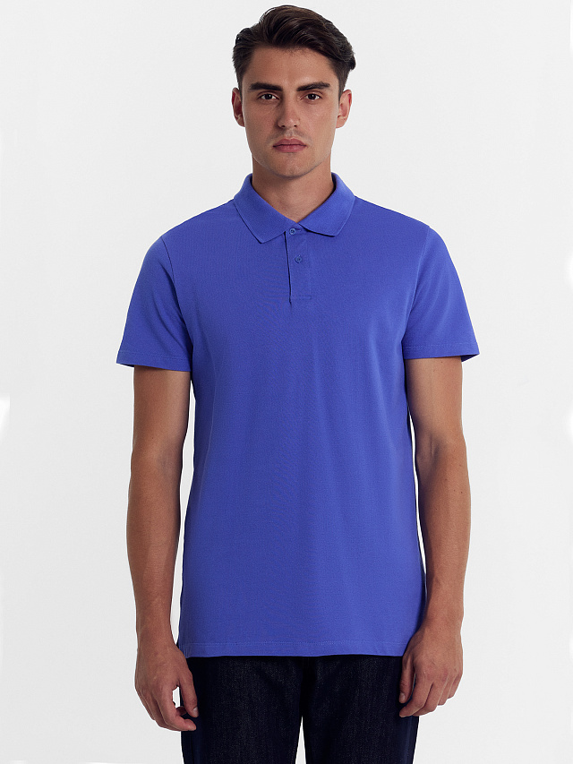 Джемпер-поло хлопковый в голубом оттенке