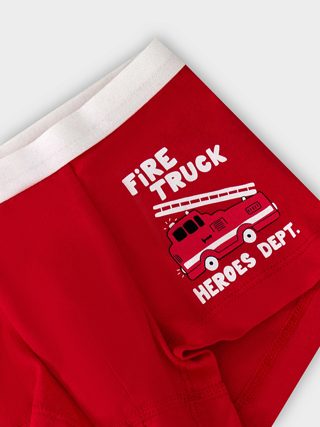 Трусы для мальчиков боксеры красные с печатью