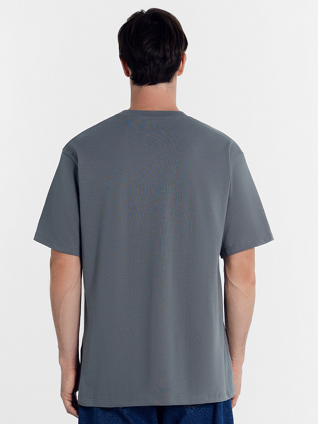 Футболка мужская серая с печатью