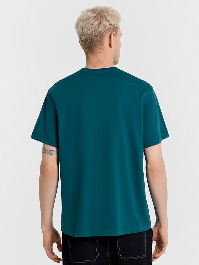 Футболка мужская синяя с принтом