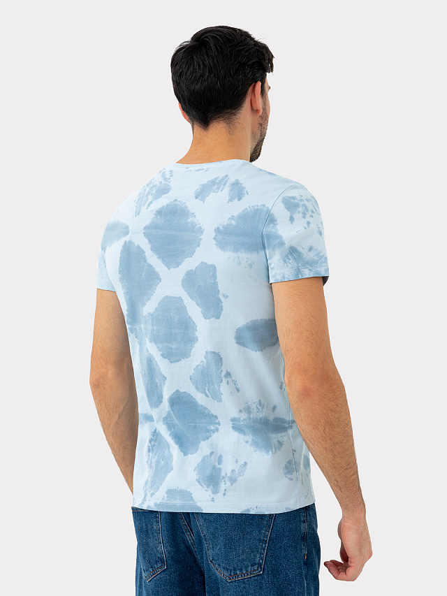 Футболка мужская синяя в технике тай-дай