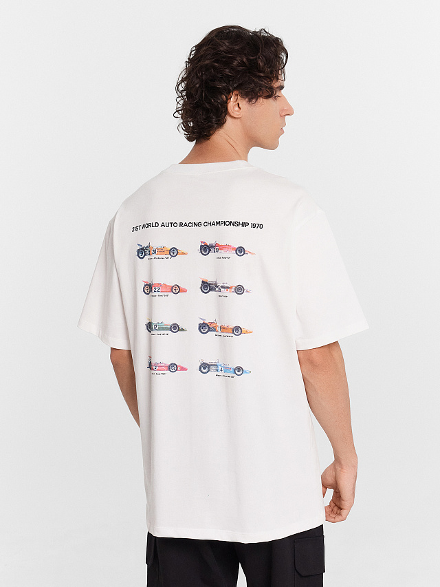 Футболка мужская белая с принтом и надписью