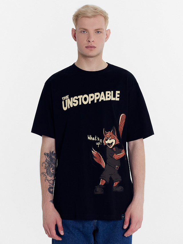 Футболка мужская черная с печатью