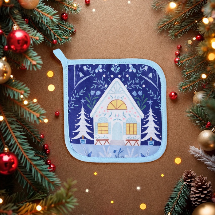 Прихватка «Доляна. Зимний сад», 17×17 см, 35% хлопок, 65% п/э, ватин 250 г/м²