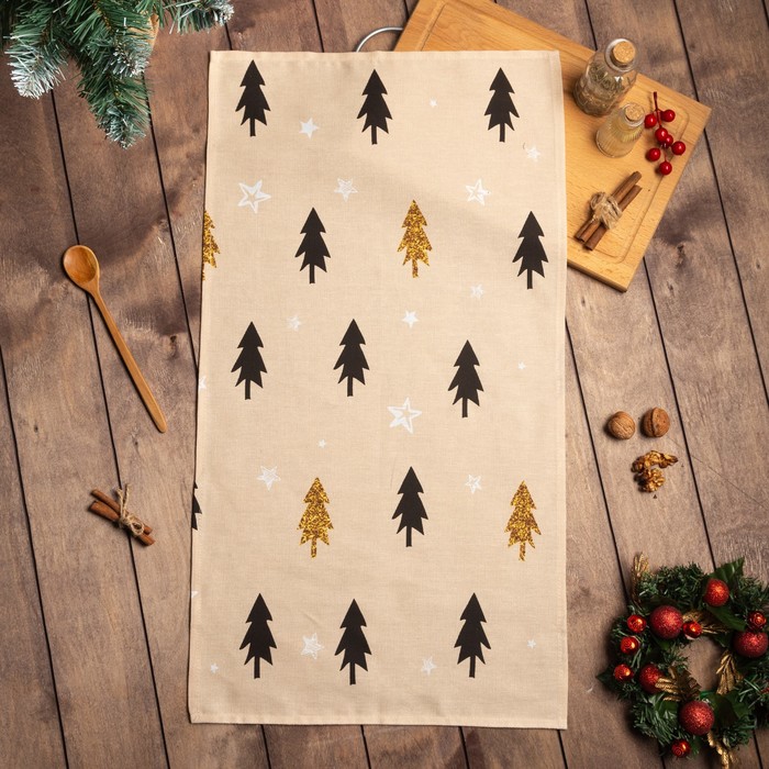 Полотенце «Доляна» Christmas mood 40×70 см, 100%хл, рогожка 164 г/м²