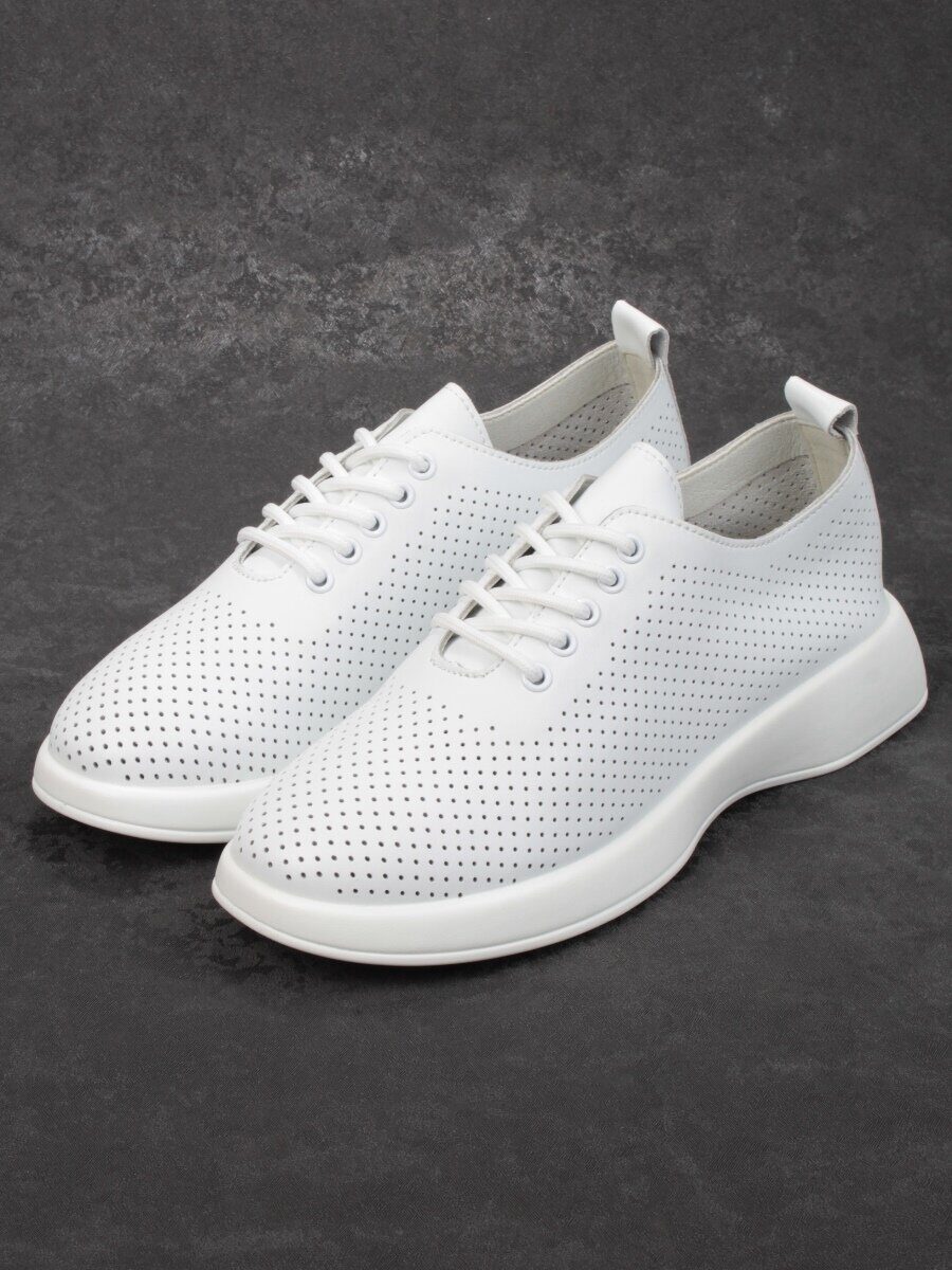 03-YD8-2D WHITE Полуботинки женские (натуральная кожа)