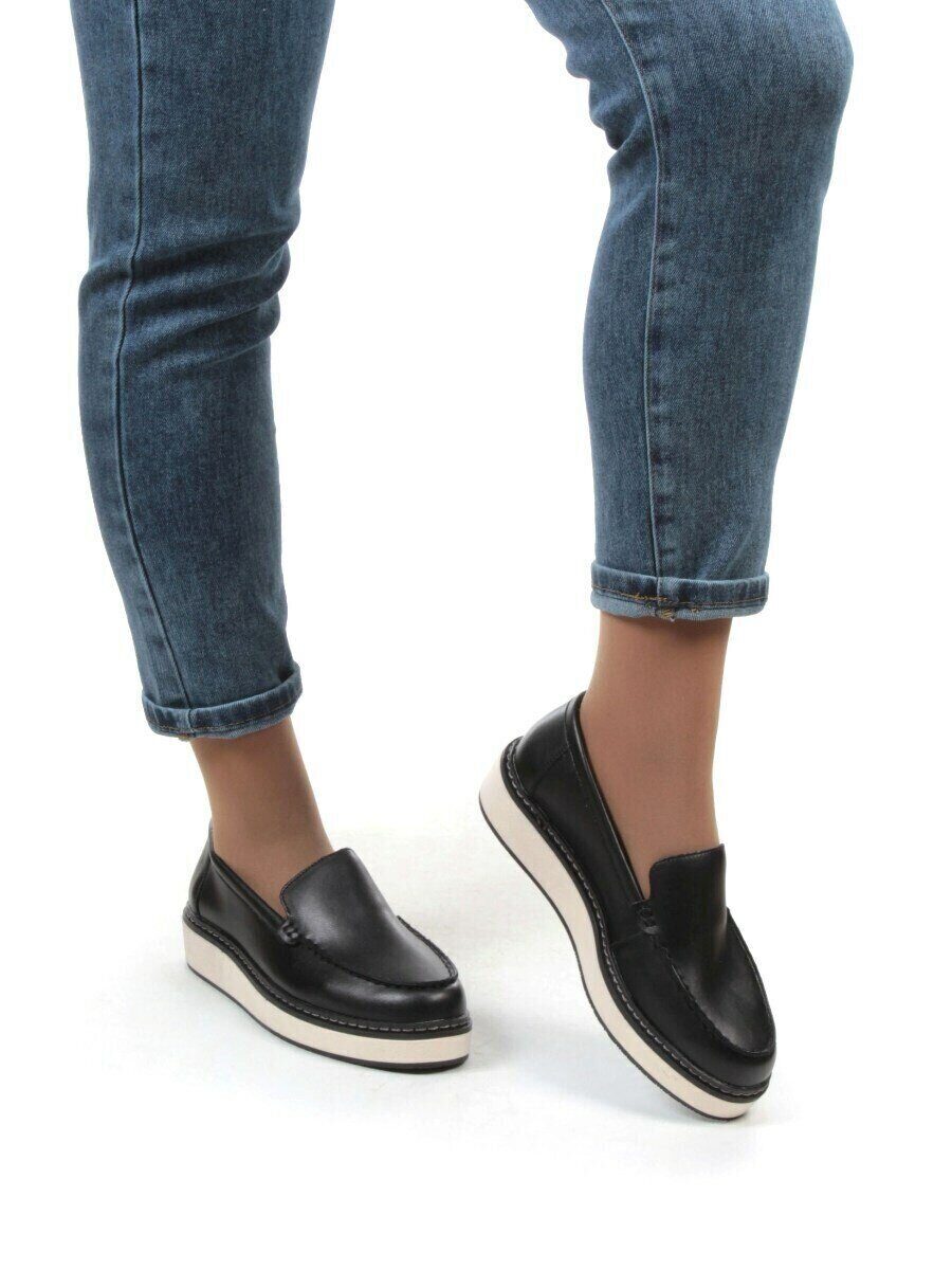 03-5060-2 BLACK Лоферы женские (натуральная кожа)