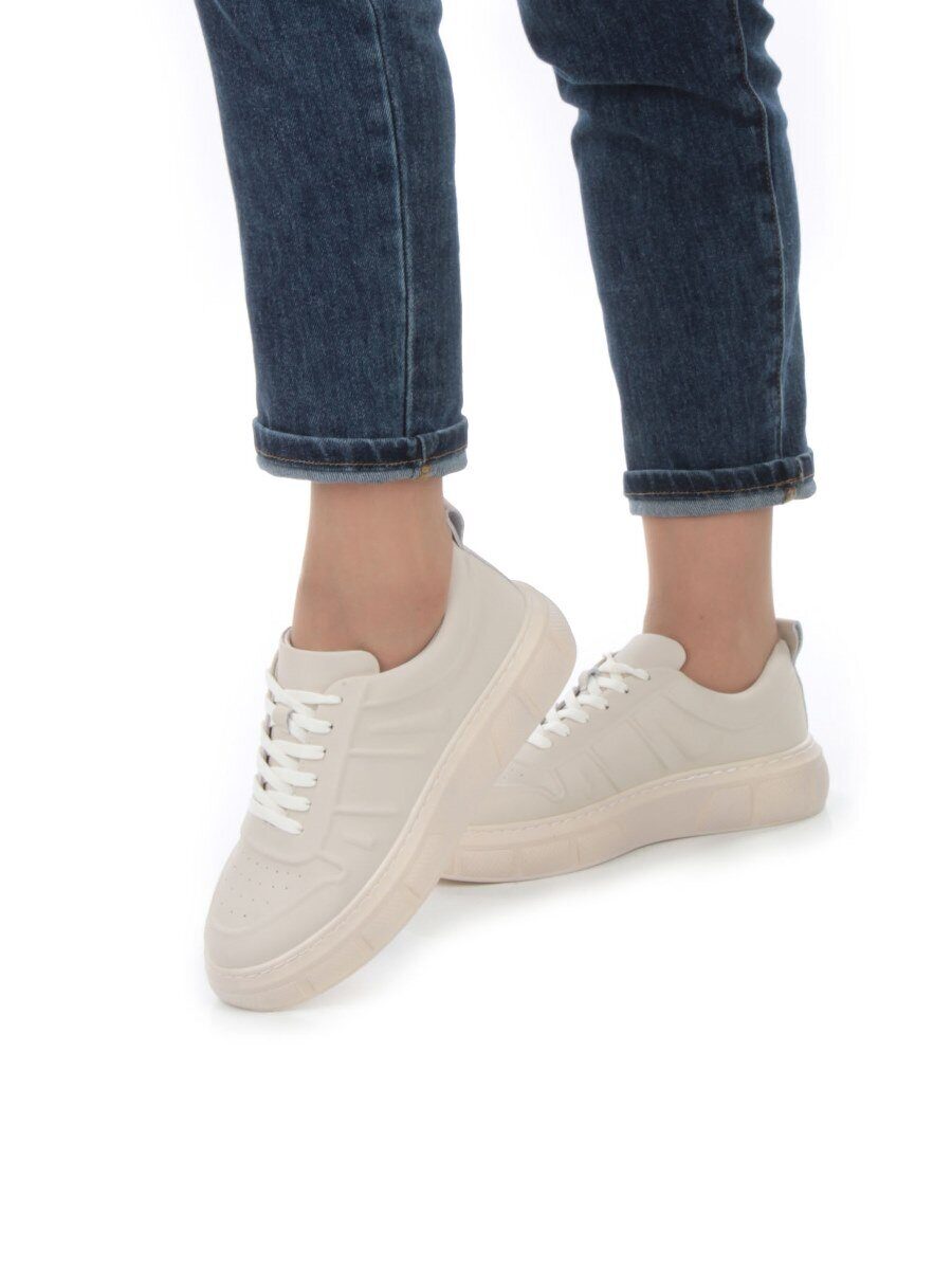 05-PDL255-2 BEIGE Кроссовки женские (натуральная кожа)