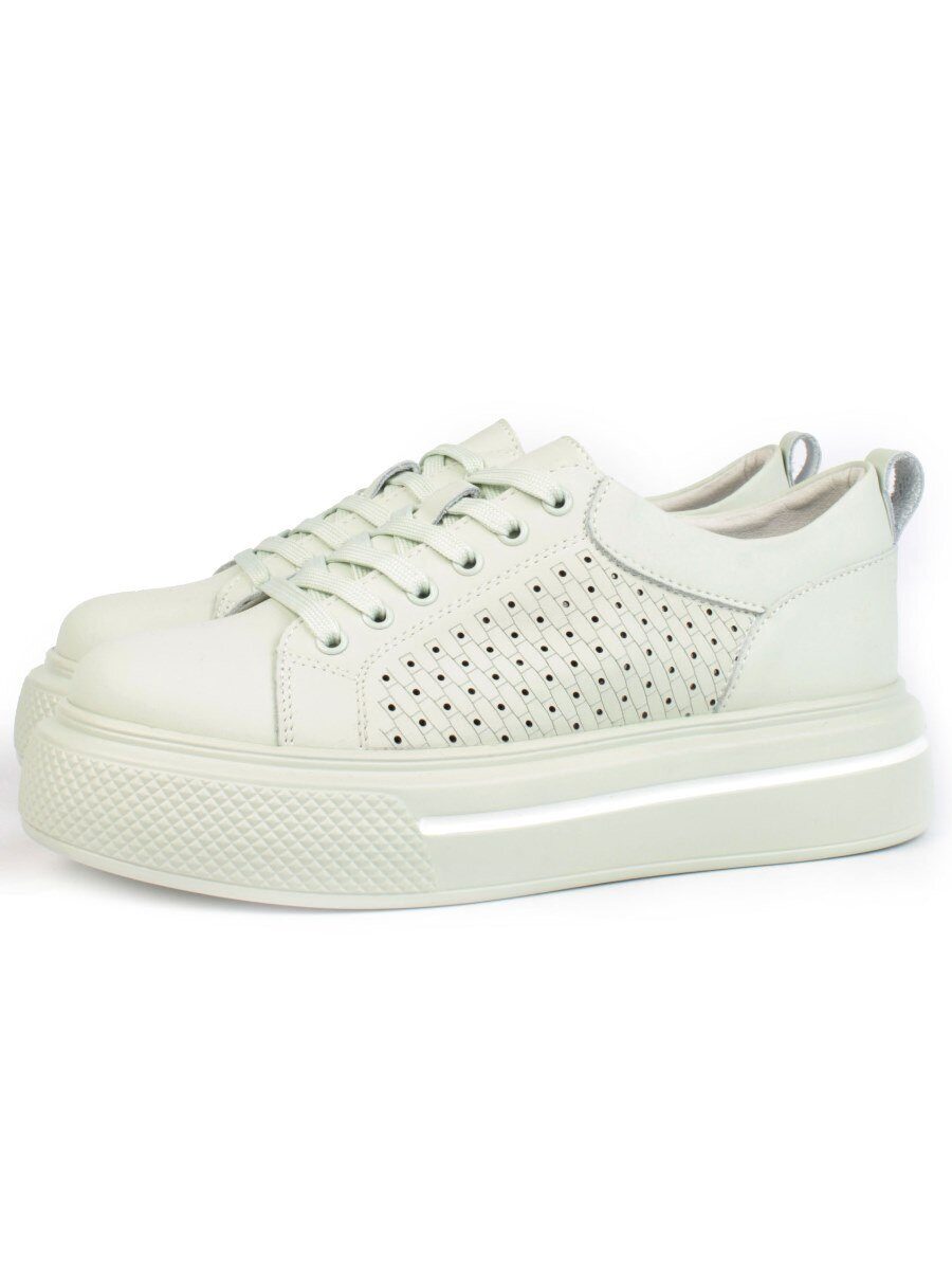 05-DXT52-3 LT. GREEN Кроссовки женские (натуральная кожа)