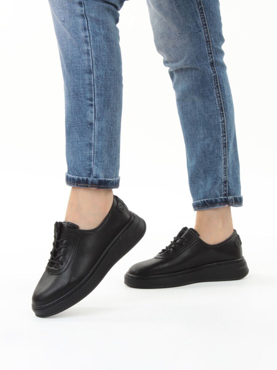 03-YE287-9 BLACK Полуботинки женские (натуральная кожа)