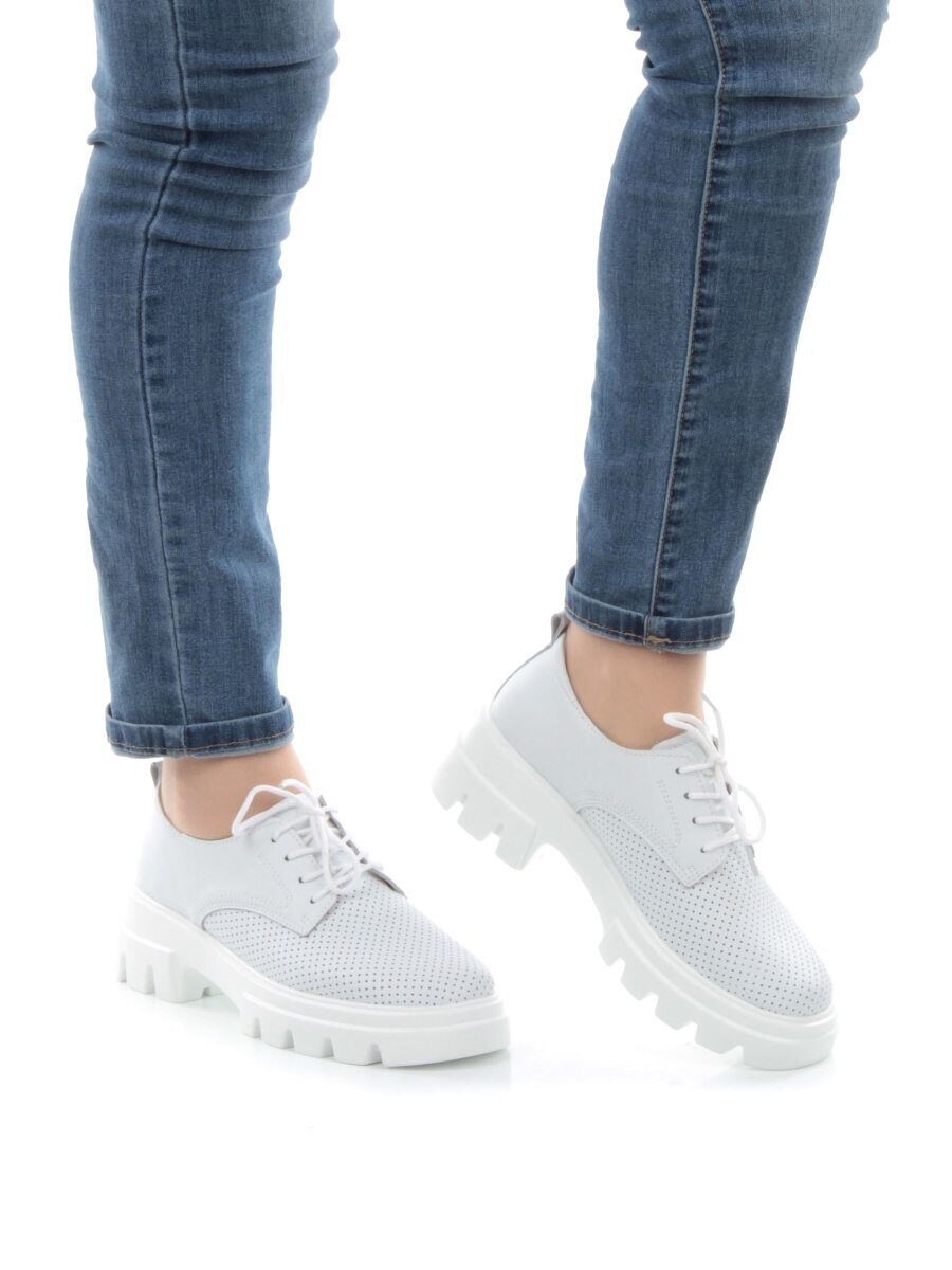 03-HY11-2D WHITE Полуботинки женские (натуральная кожа)