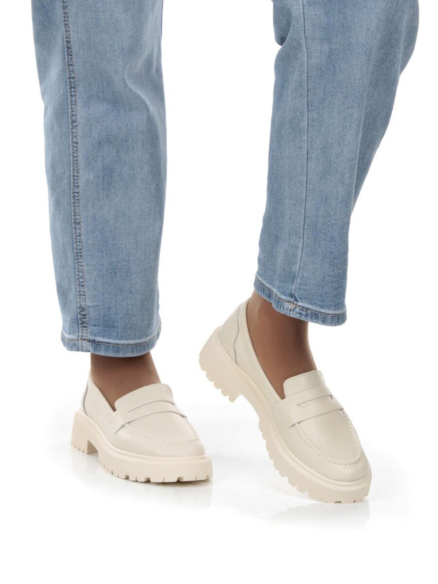 03-PDD178-2 LIGHT BEIGE Лоферы женские (натуральная кожа)