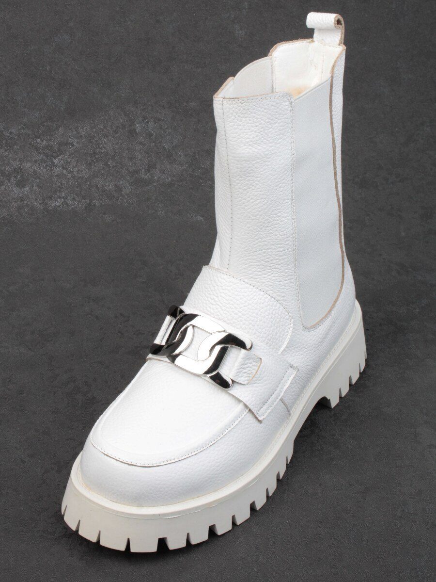 04-YPM5844B WHITE Ботинки зимние женские (натуральная кожа, натуральный мех)