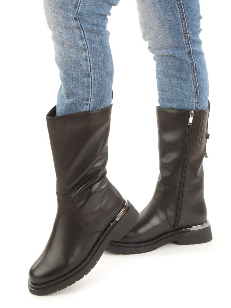 ZA4226M BLACK Сапоги зимние женские (натуральная кожа, натуральный мех, натуральная байка)