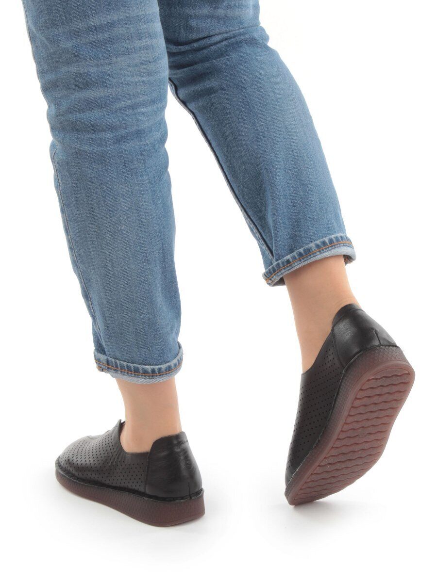 03-5001-1 BLACK Полуботинки женские летние (натуральная кожа)