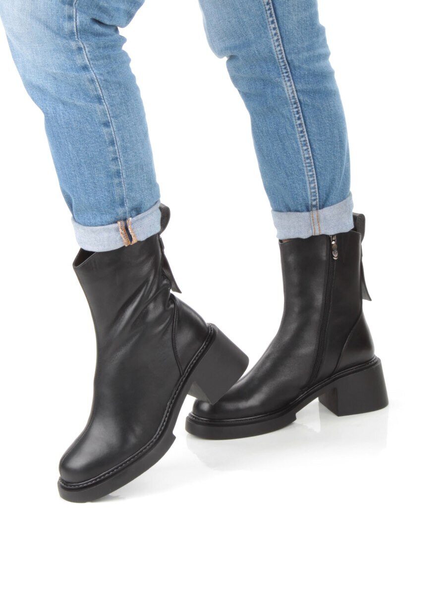 04-M3-L806 BLACK Ботинки зимние женские (натуральная кожа, натуральный мех)