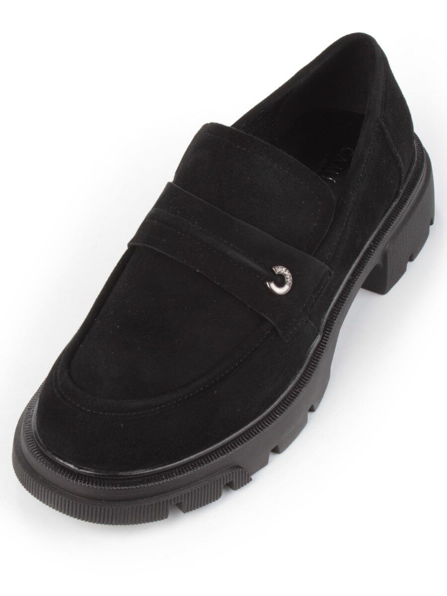 01-C1819-2 BLACK Ботинки демисезонные женские (натуральная замша)