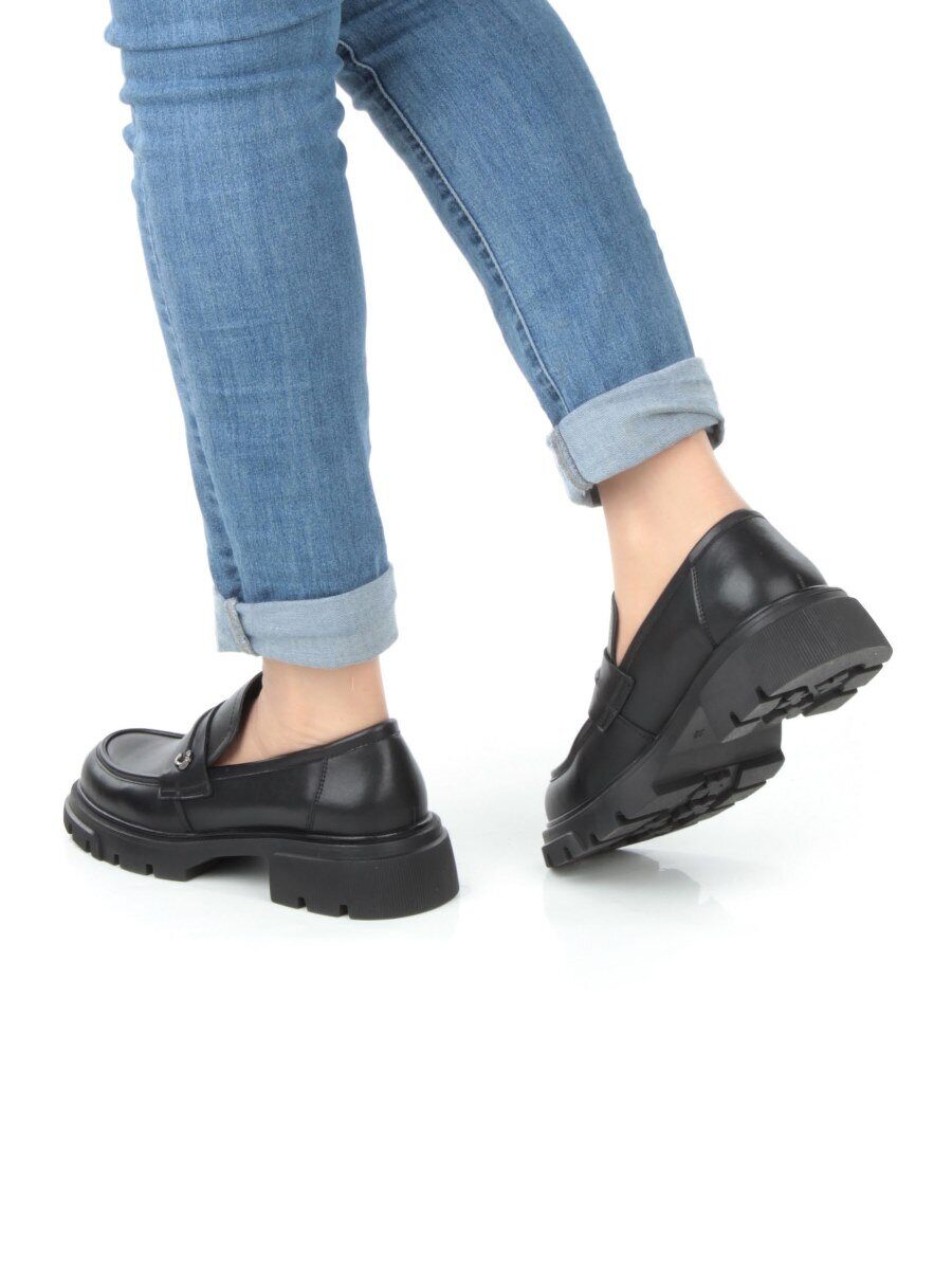 01-C1819-1 BLACK Ботинки демисезонные женские (натуральная кожа)