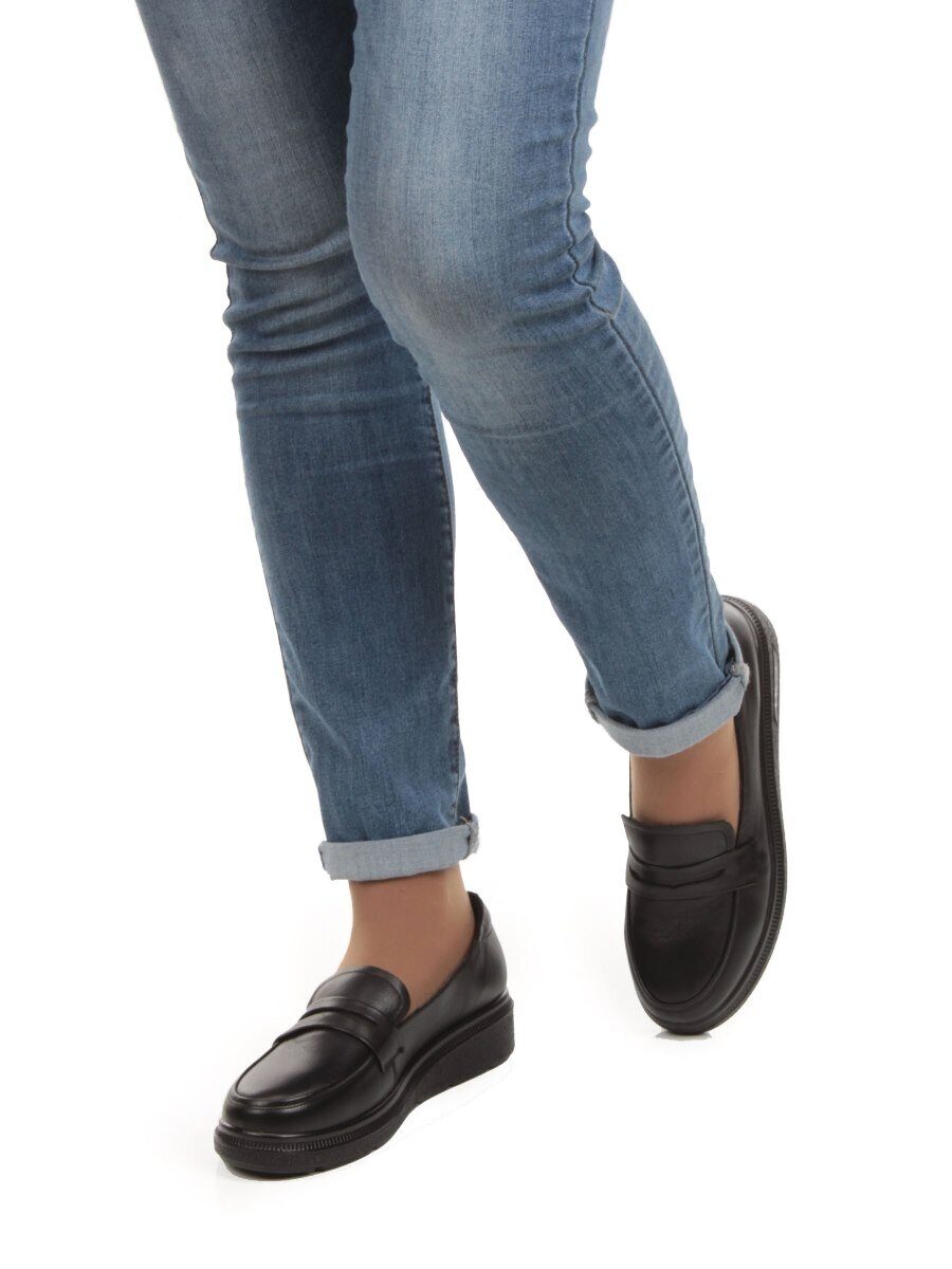 03-5317 BLACK Полуботинки женские (натуральная кожа)