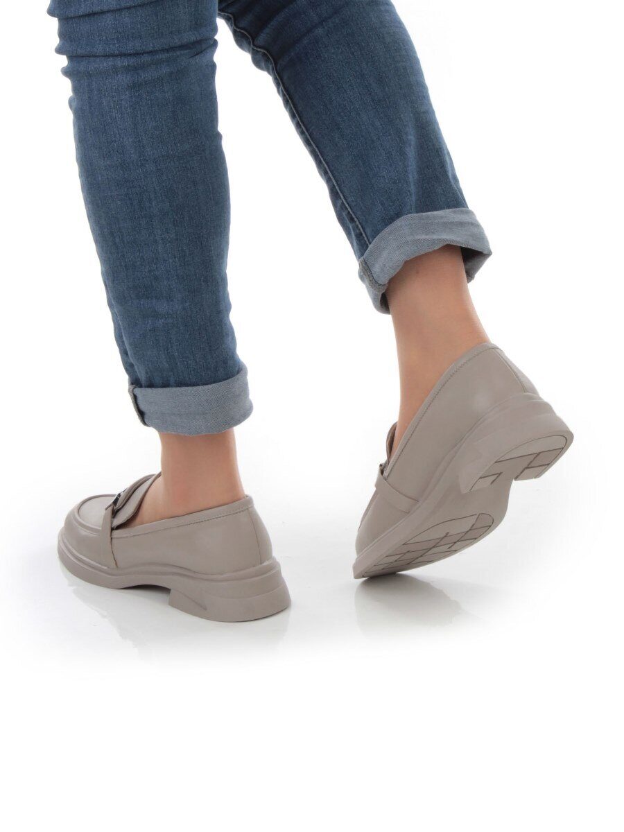 01-PDS133-2 GRAY BEIGE Ботинки демисезонные женские (натуральная кожа)