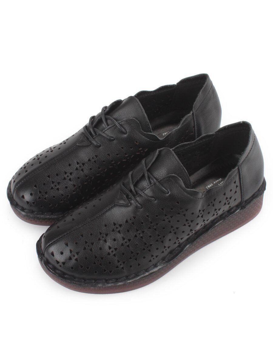 03-5006-1 BLACK Полуботинки женские летние (натуральная кожа)