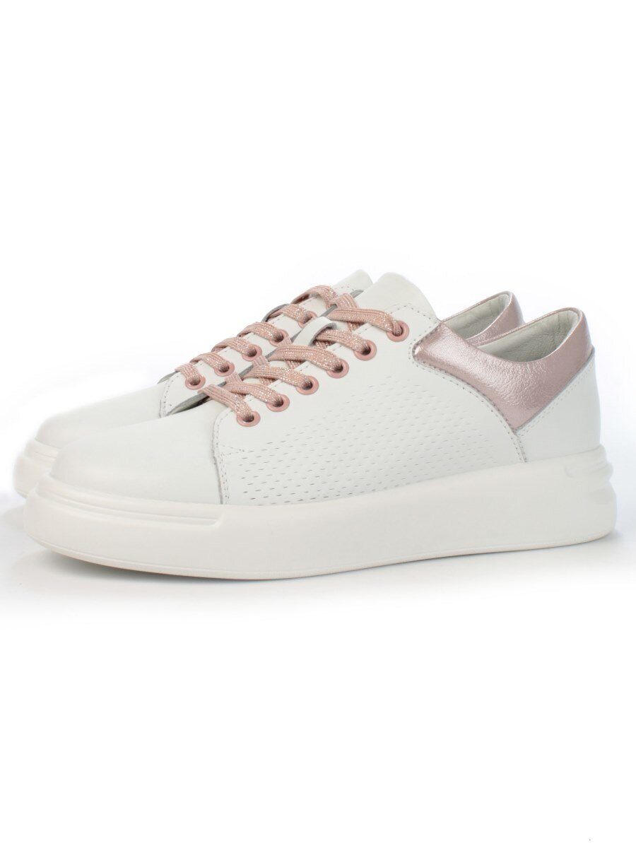 05-PDXT13-2 WHITE/PINK Кроссовки женские (натуральная кожа)