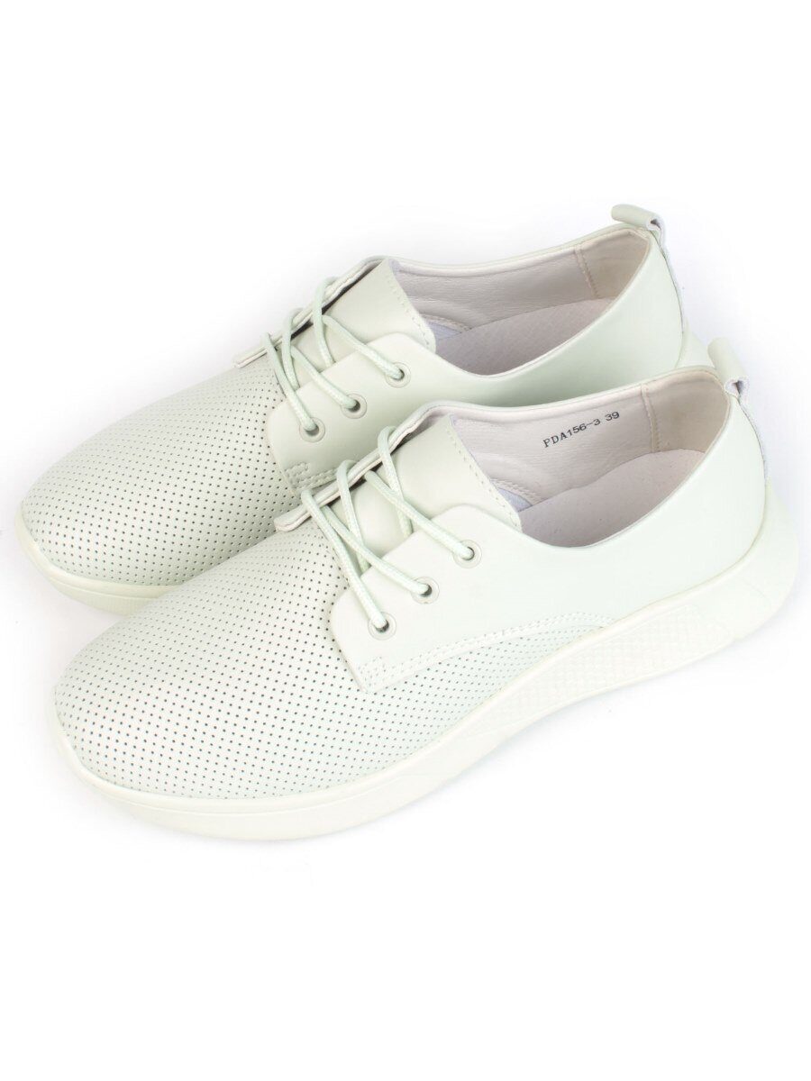 03-PDA156-3 LT. GREEN Полуботинки спортивные женские (натуральная кожа)