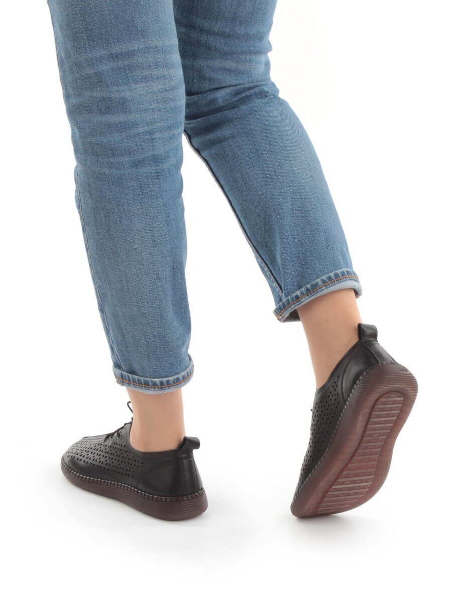 03-5005-1 BLACK Полуботинки женские летние (натуральная кожа)