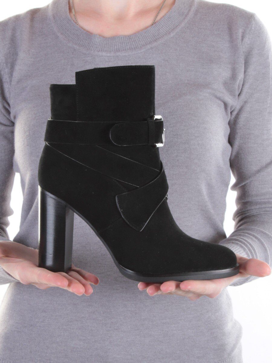 01-D118-498 BLACK Ботильоны женские (натуральная кожа, байка)