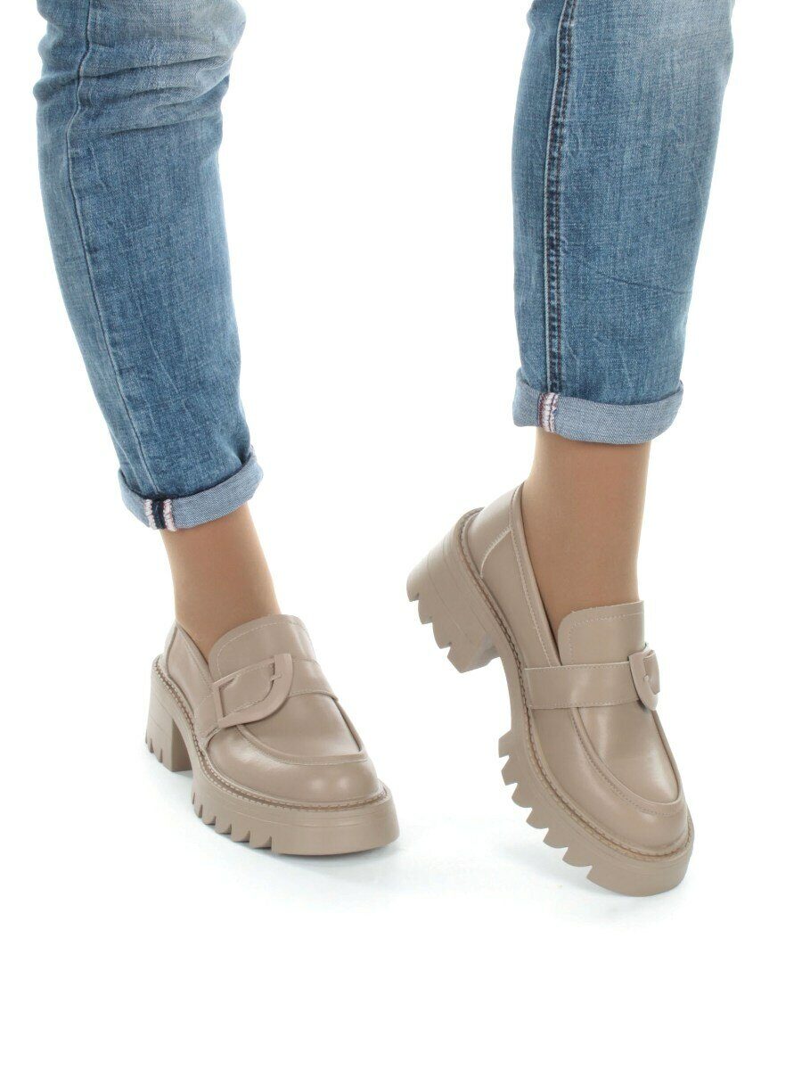 03-C1803-2 DK.BEIGE Лоферы женские (натуральная кожа)