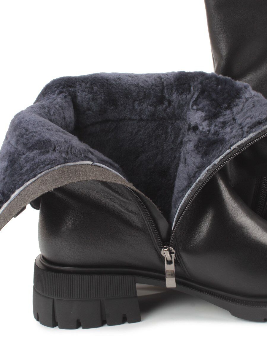 Z4209M BLACK Полусапоги зимние женские (натуральная кожа, натуральный мех)